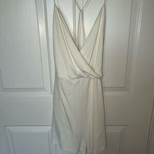Mango Tailored White Cami Romper - NWT